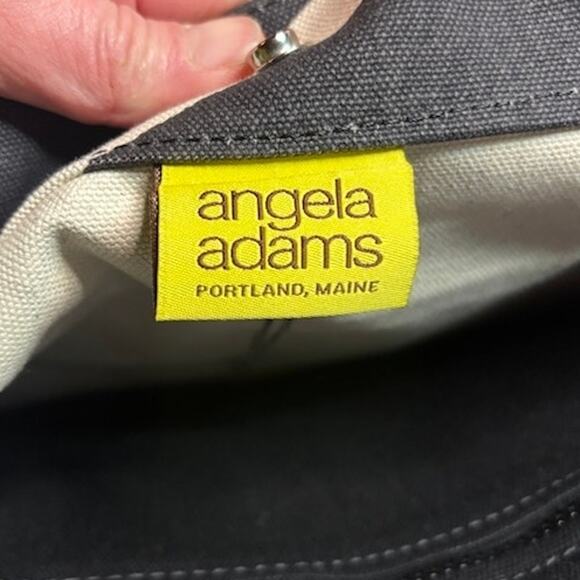 Angela Adams Portland Maine Tote Designer Bag Black and White Geometric - Picture 3 of 6